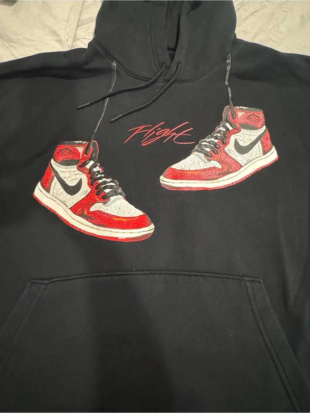 Jordan Black Hoodie with Red Script & Jumpman